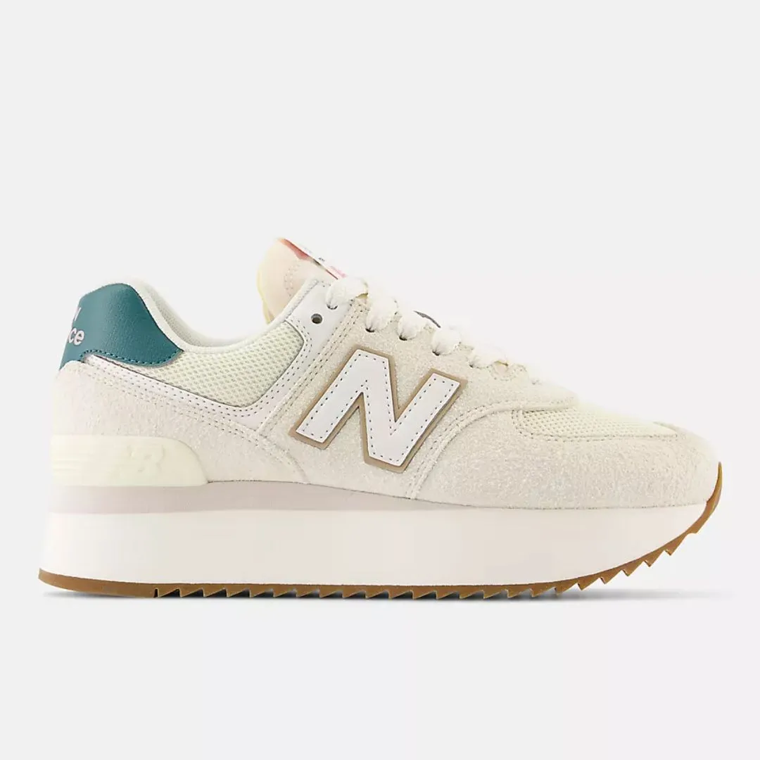 574 Platform Sneaker (Off-White   Green)