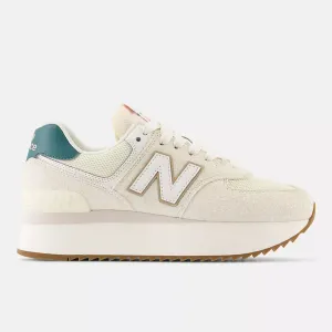 574 Platform Sneaker (Off-White   Green)