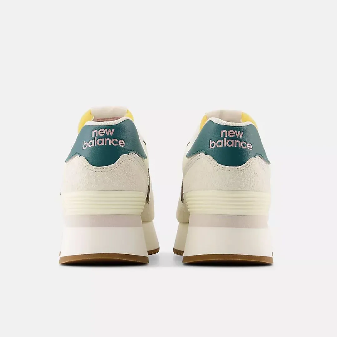 574 Platform Sneaker (Off-White   Green)