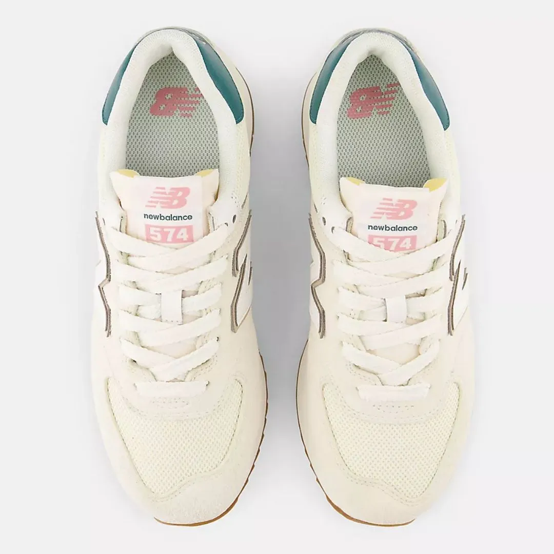 574 Platform Sneaker (Off-White   Green)