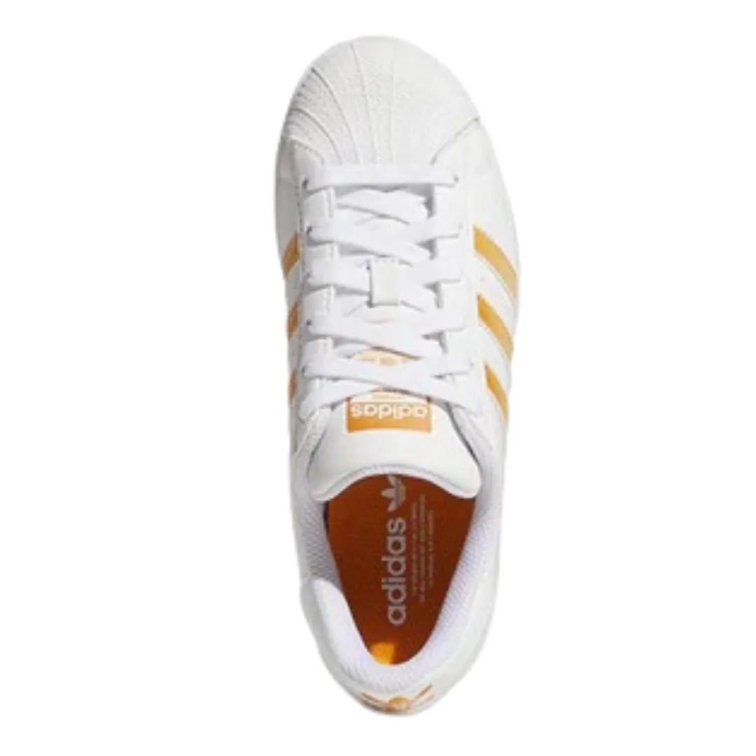 Adidas - Kid's Superstar J 'White Orange Rush' - Cloud White / Orange Rush / Acid Orange
