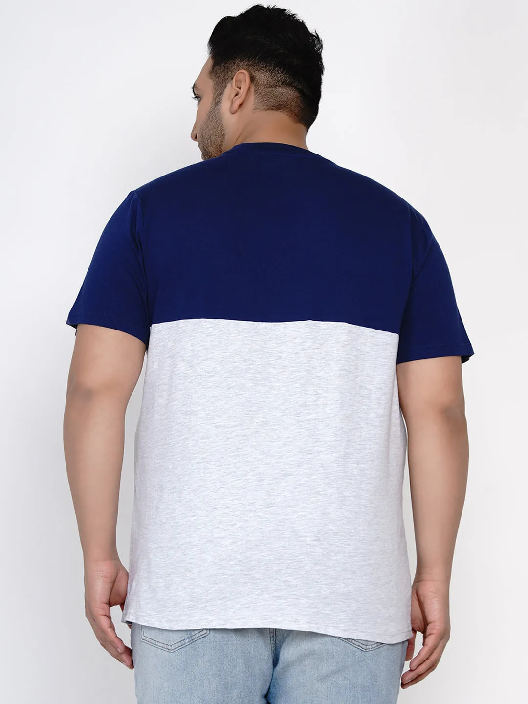 Aeropostale - Men Blue & White Plus Size Pure Cotton Print T-shirts