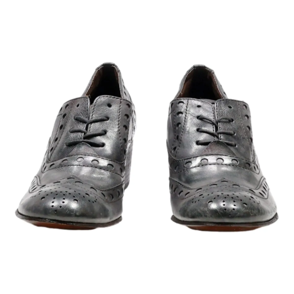 ASH Brogue Shoes Grey Leather Womens UK 3
