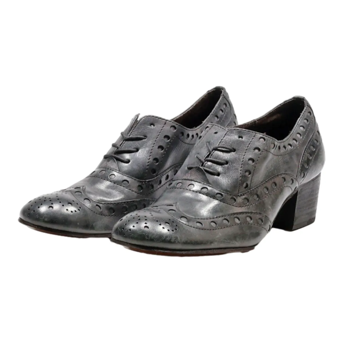 ASH Brogue Shoes Grey Leather Womens UK 3