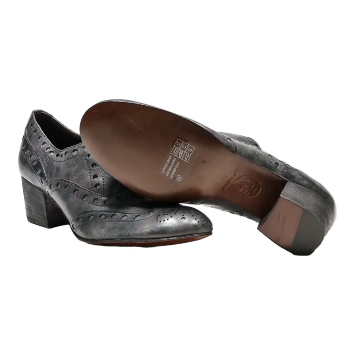 ASH Brogue Shoes Grey Leather Womens UK 3