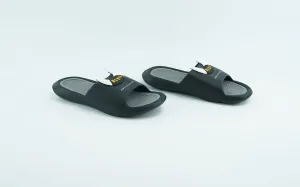 Black casual slides for men