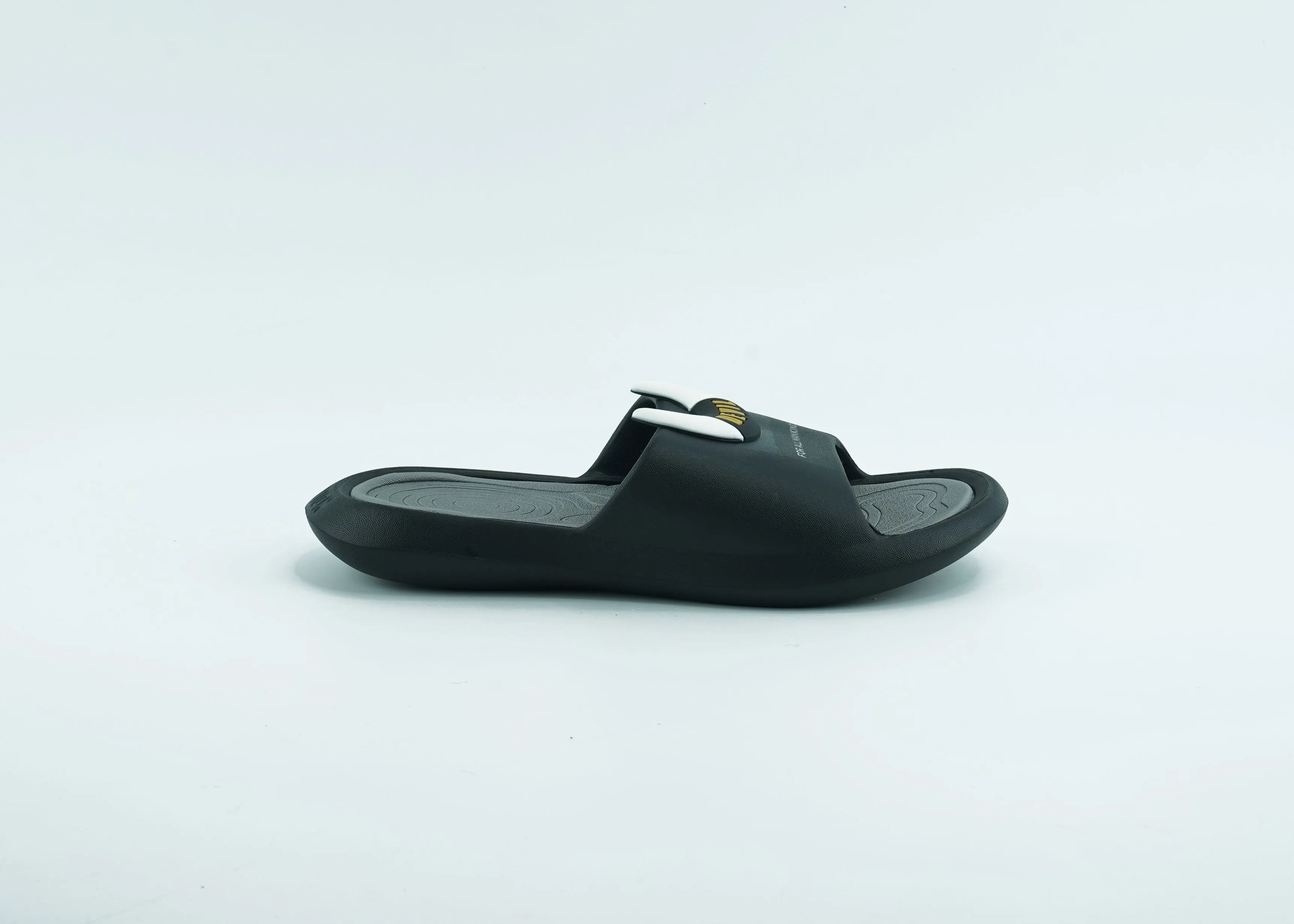 Black casual slides for men