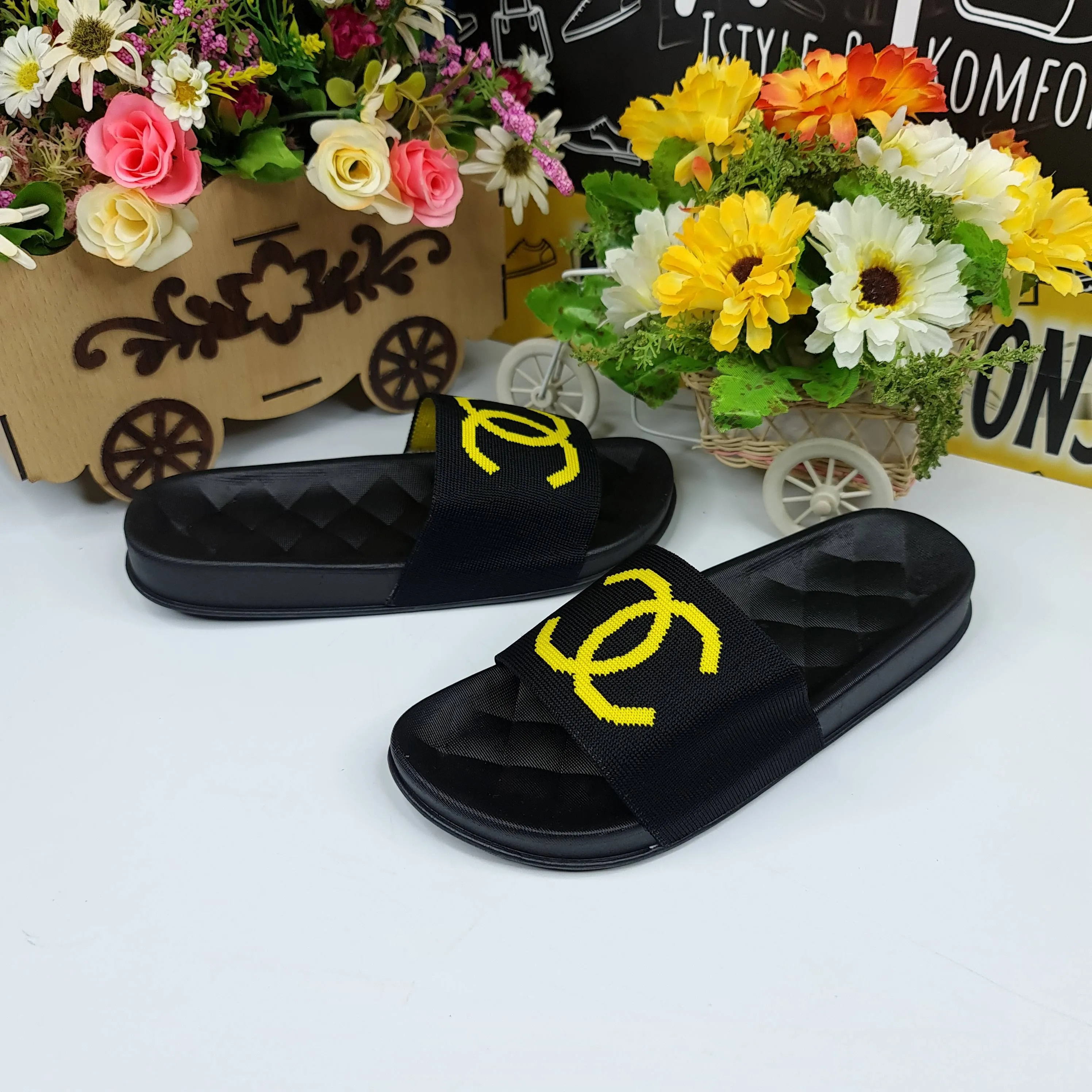 Black Casual Slides