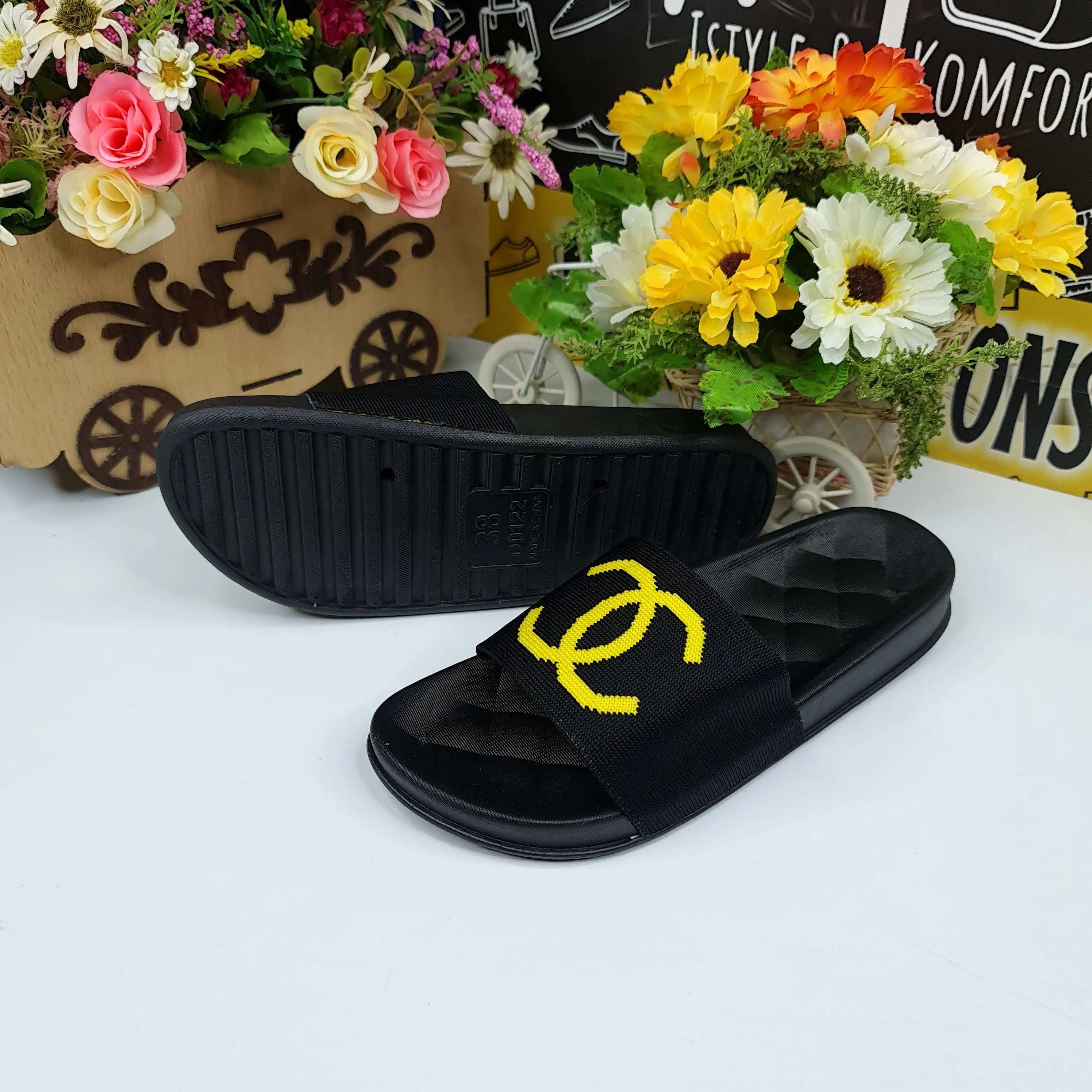 Black Casual Slides