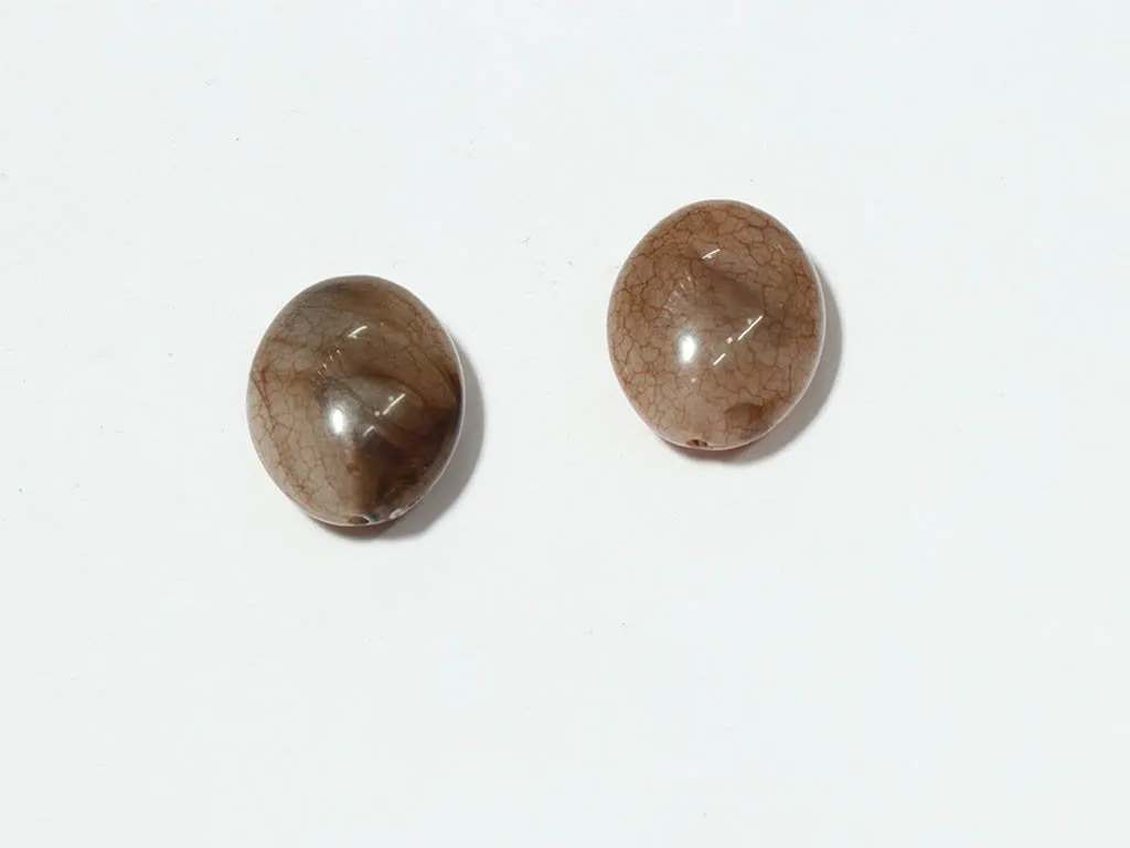 Brown Oval Plastic Beads - 24x20 mm