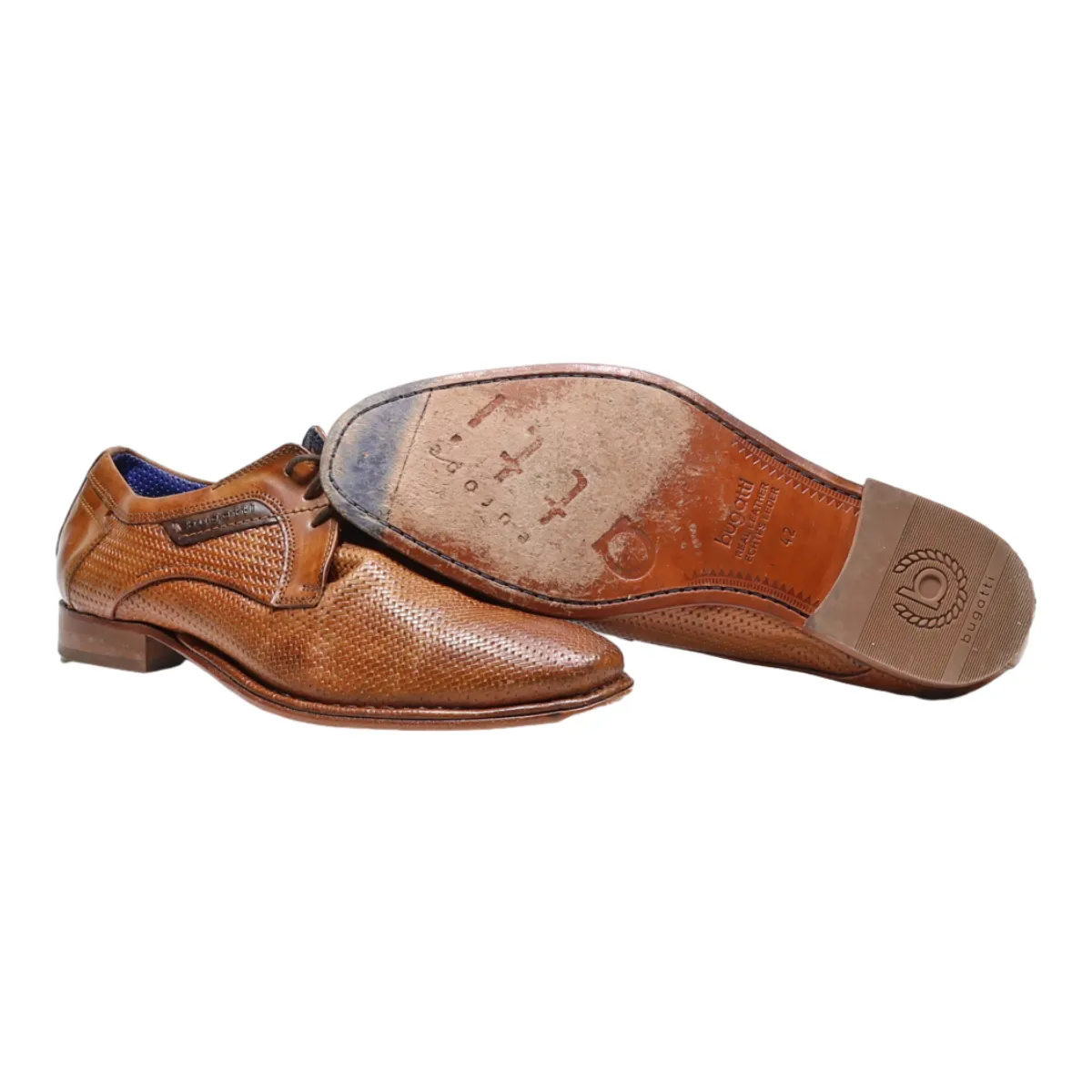 BUGATTI Oxford Shoes Brown Leather Mens UK 8