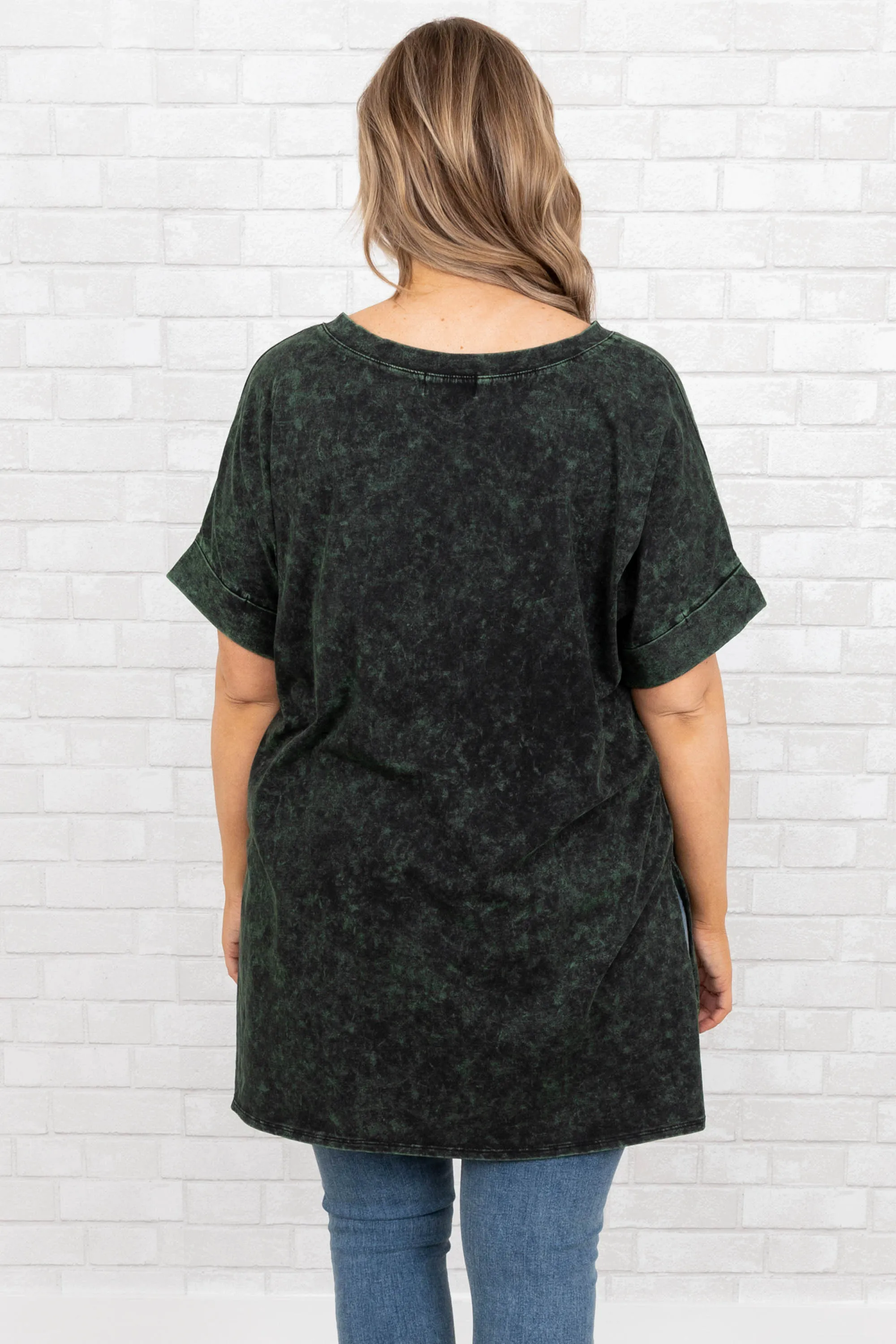 Comfy Travels Top, Neon Army Mineral Wash