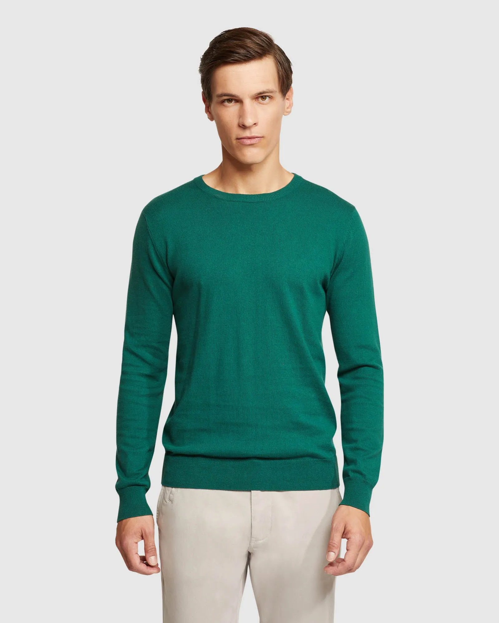 Crew Neck Cotton Cashmere Pullvr