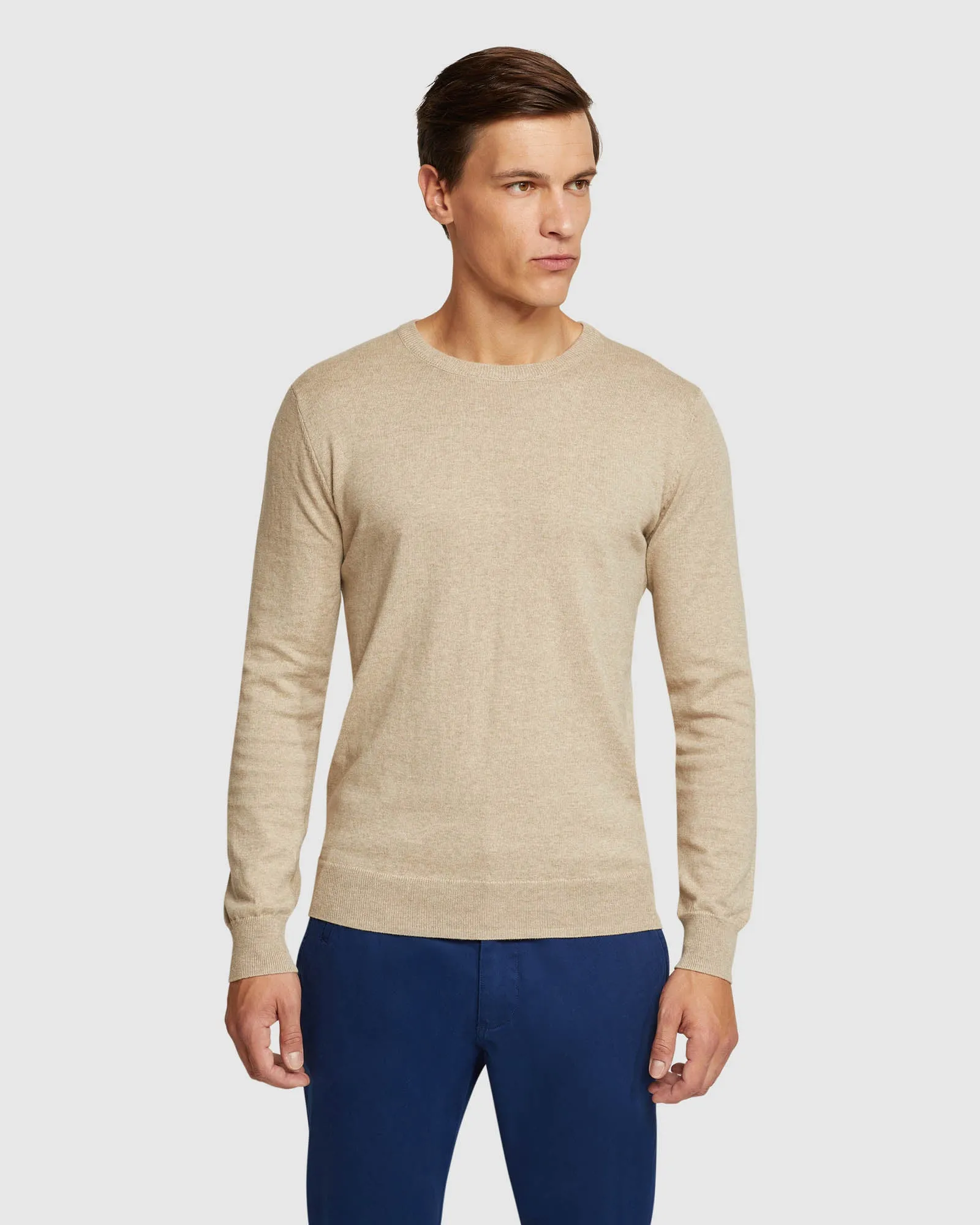 Crew Neck Cotton Cashmere Pullvr