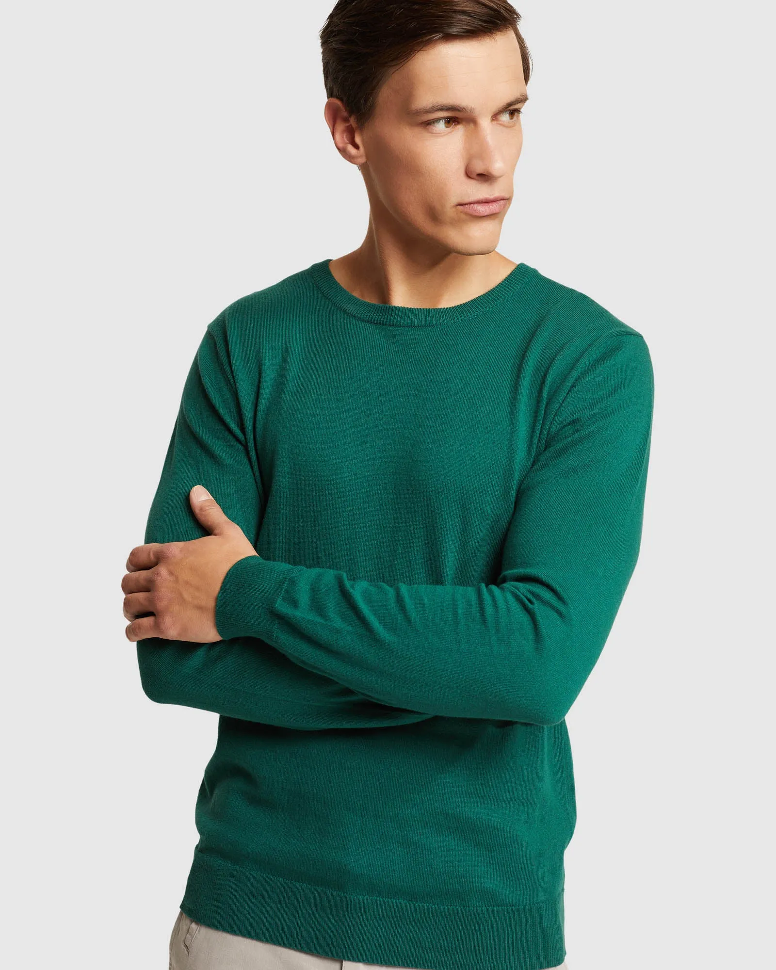 Crew Neck Cotton Cashmere Pullvr