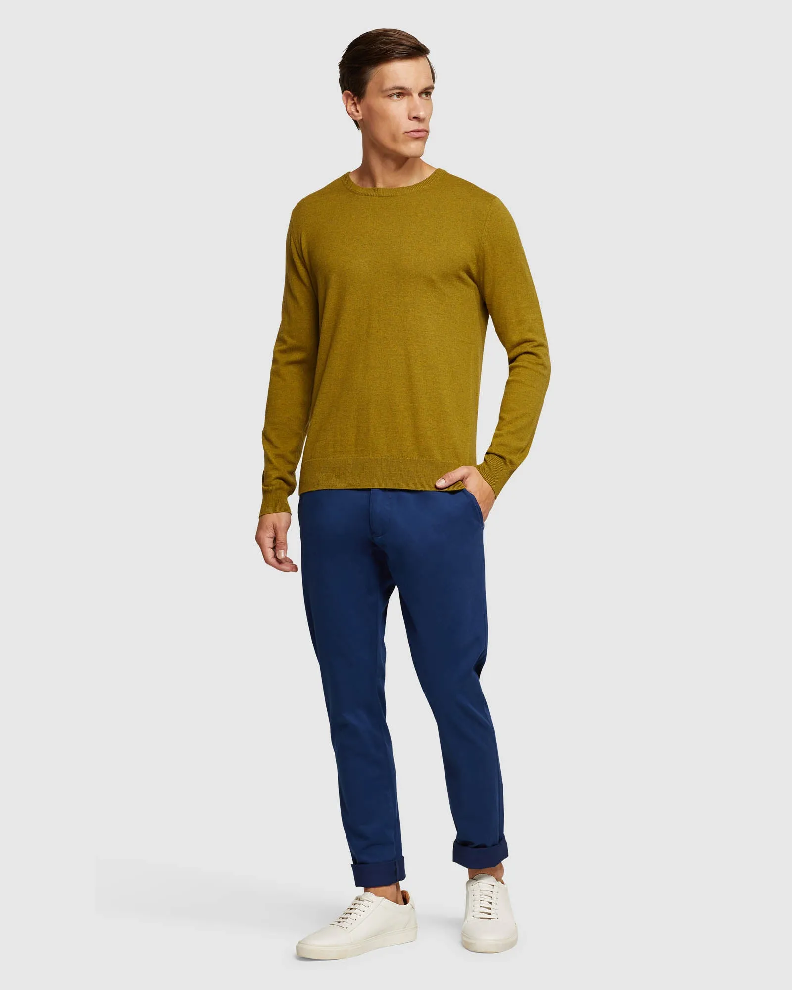 Crew Neck Cotton Cashmere Pullvr
