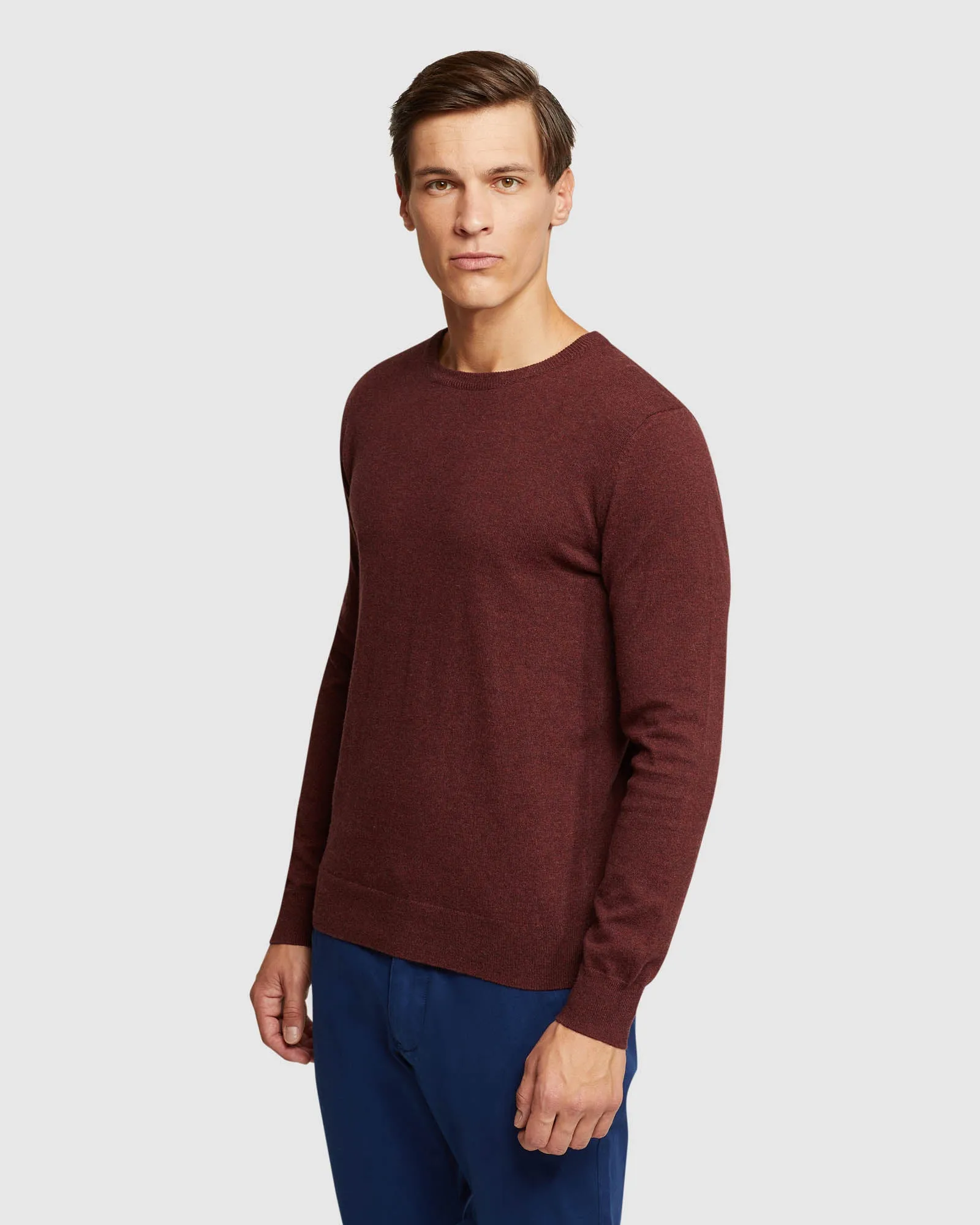 Crew Neck Cotton Cashmere Pullvr