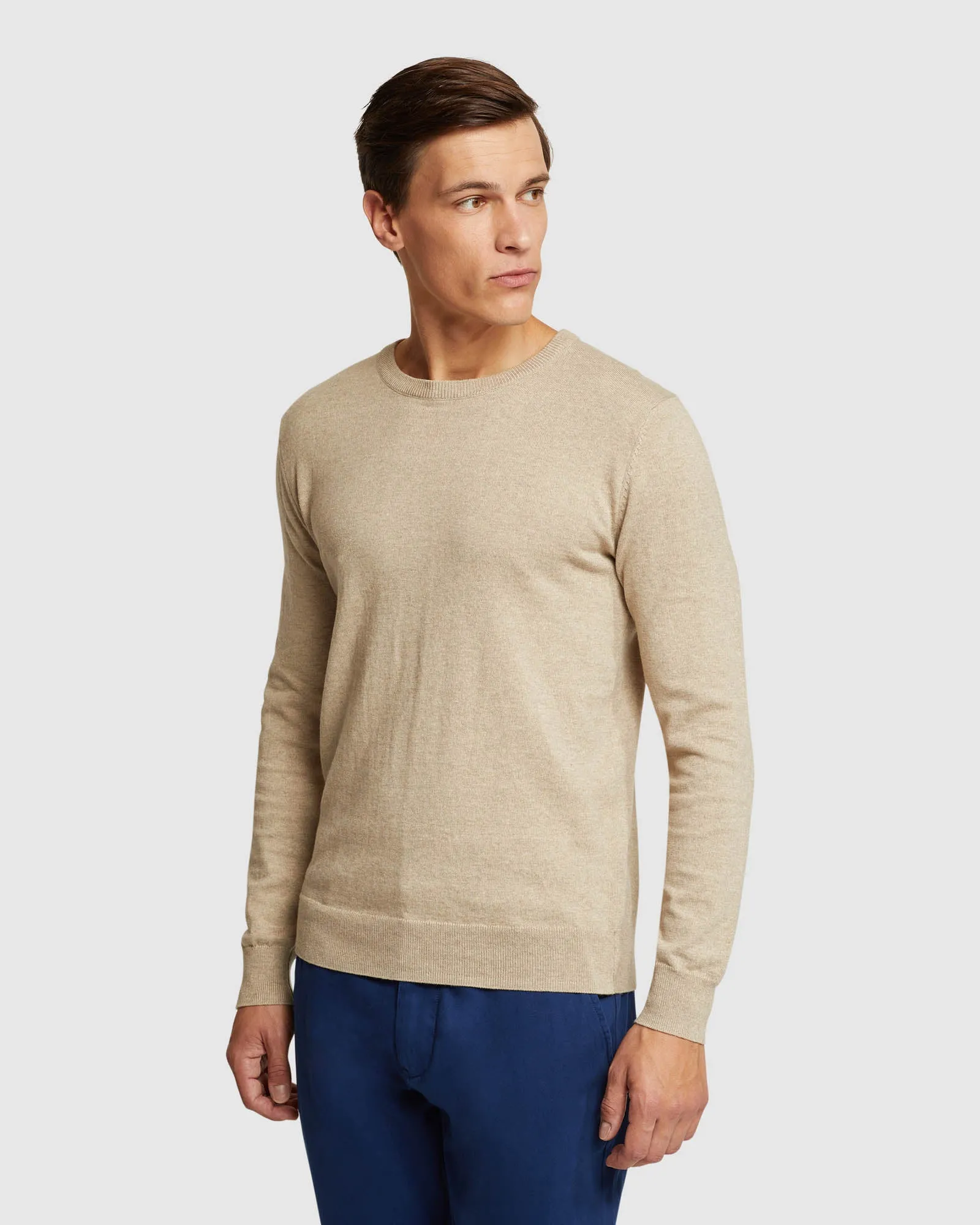 Crew Neck Cotton Cashmere Pullvr