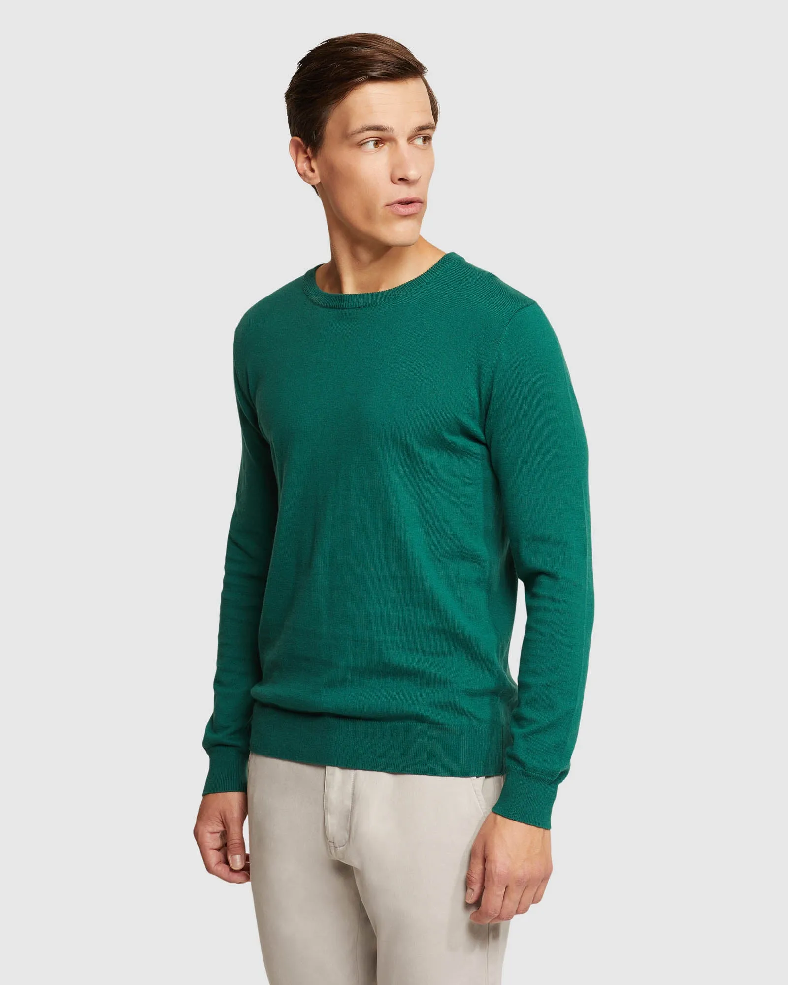 Crew Neck Cotton Cashmere Pullvr