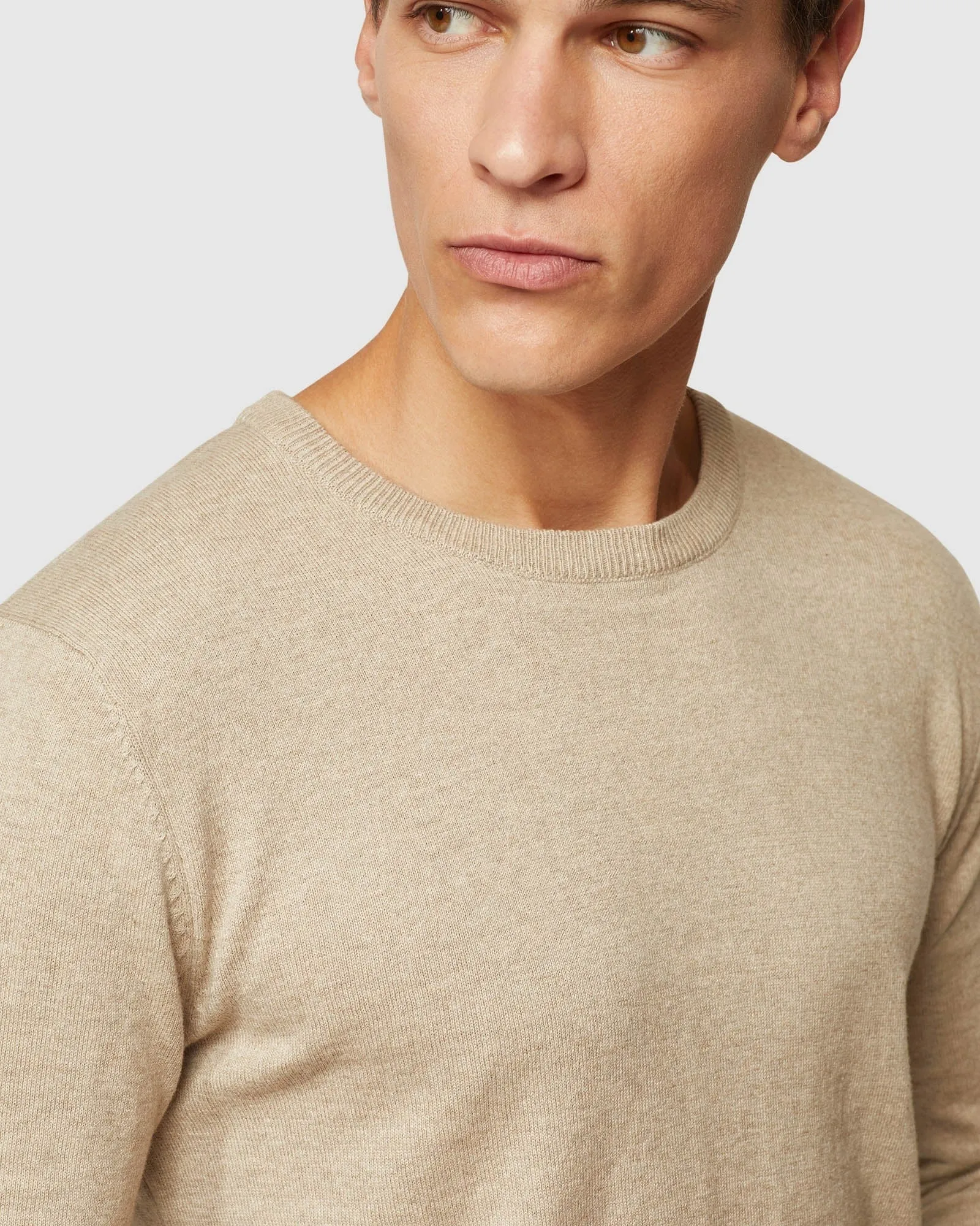 Crew Neck Cotton Cashmere Pullvr