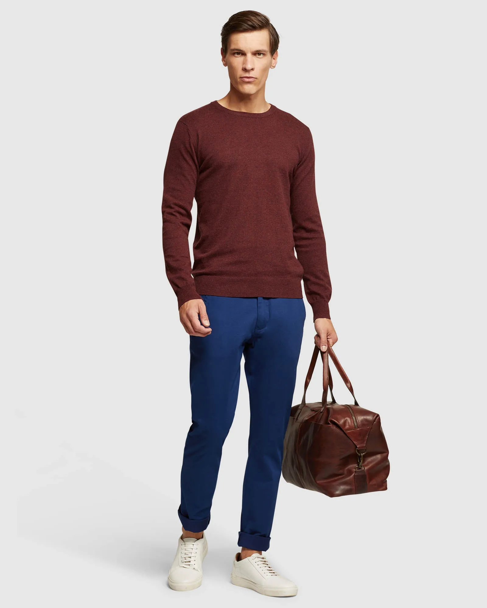 Crew Neck Cotton Cashmere Pullvr