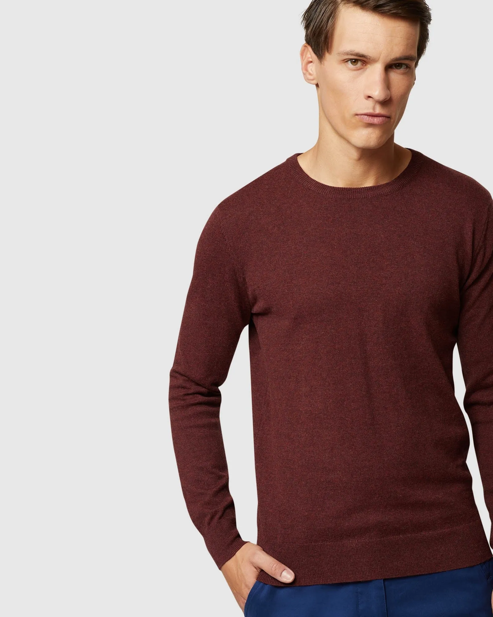 Crew Neck Cotton Cashmere Pullvr