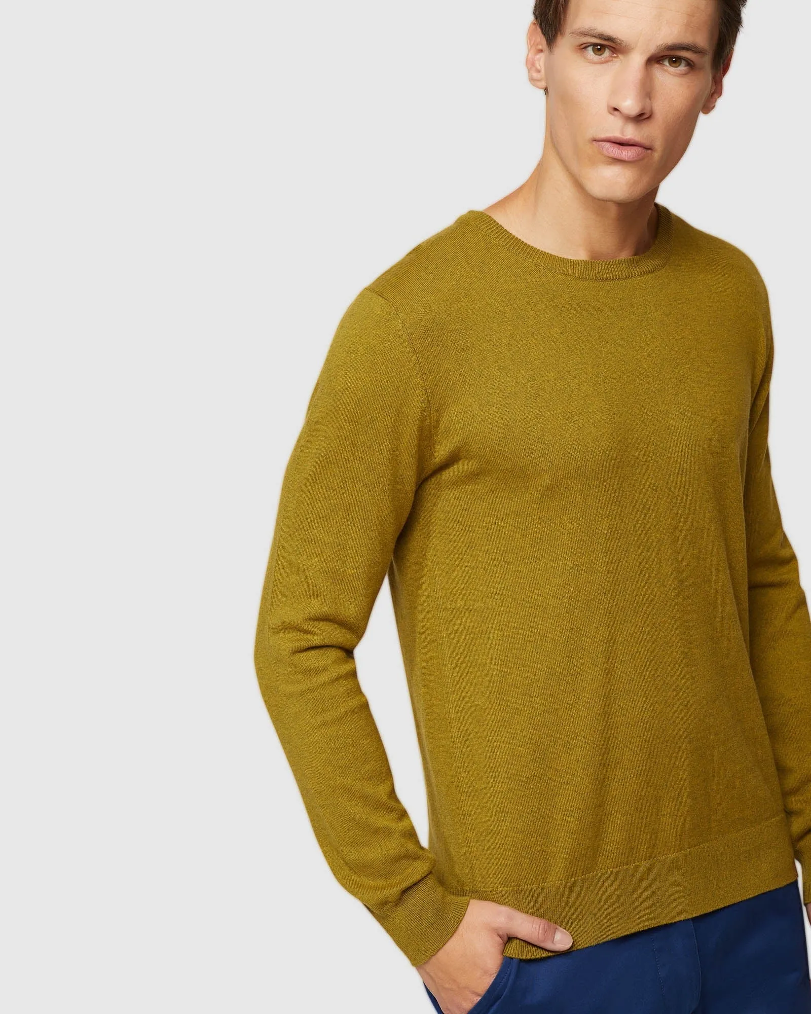 Crew Neck Cotton Cashmere Pullvr