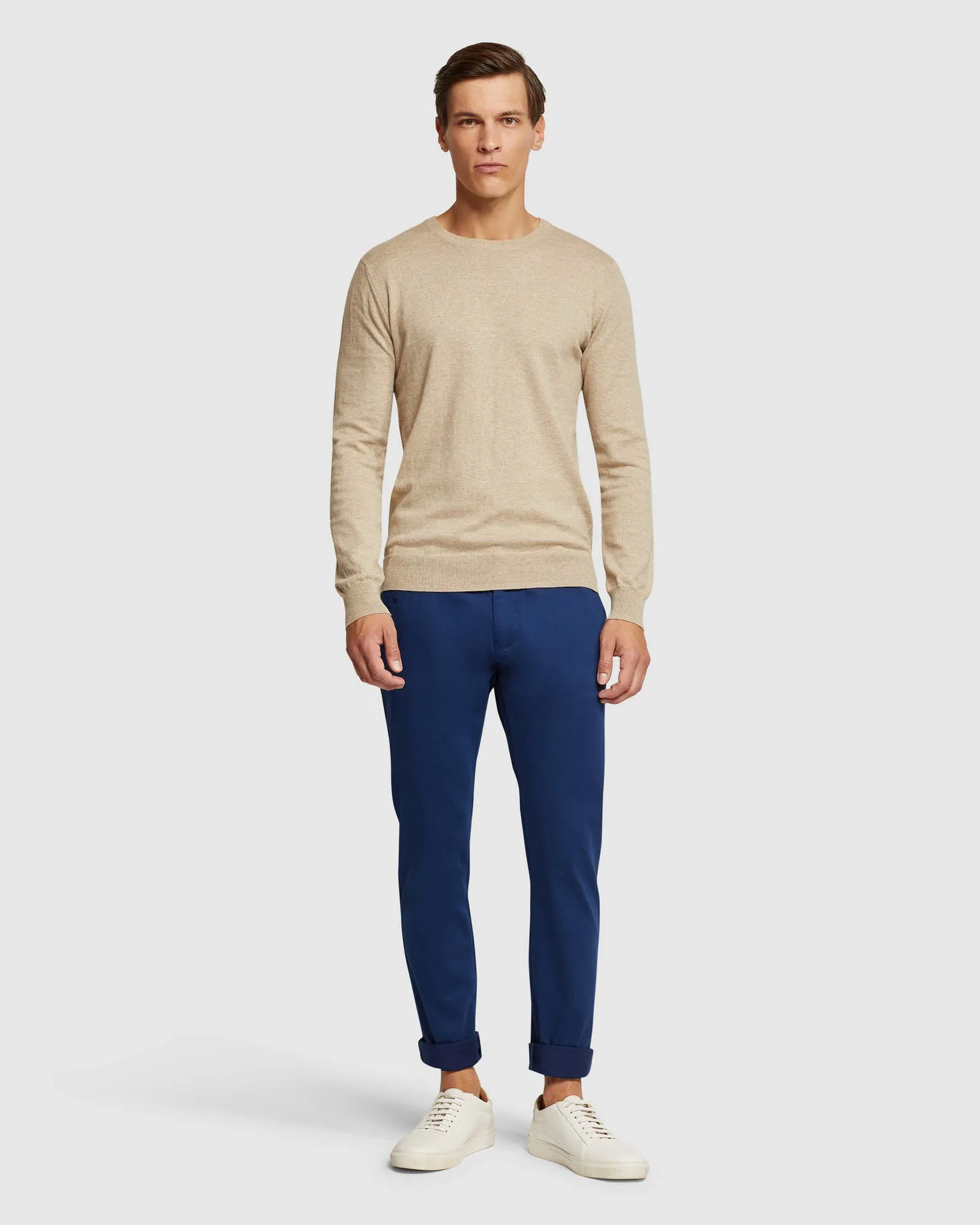 Crew Neck Cotton Cashmere Pullvr