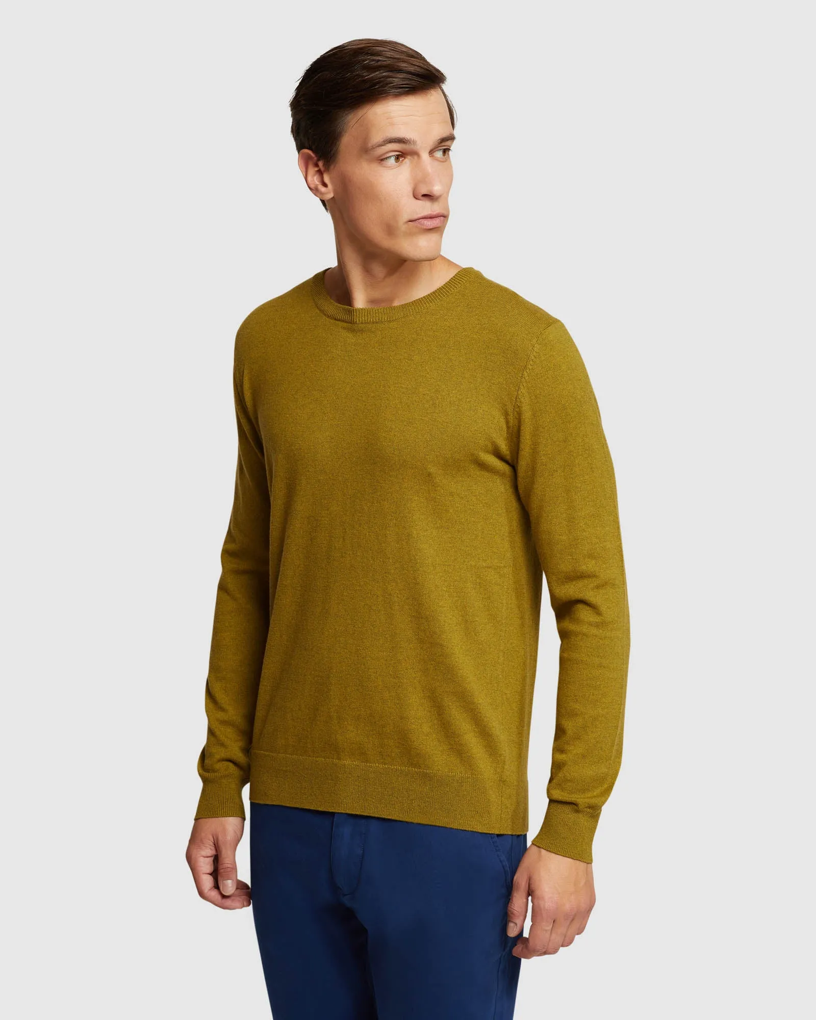 Crew Neck Cotton Cashmere Pullvr