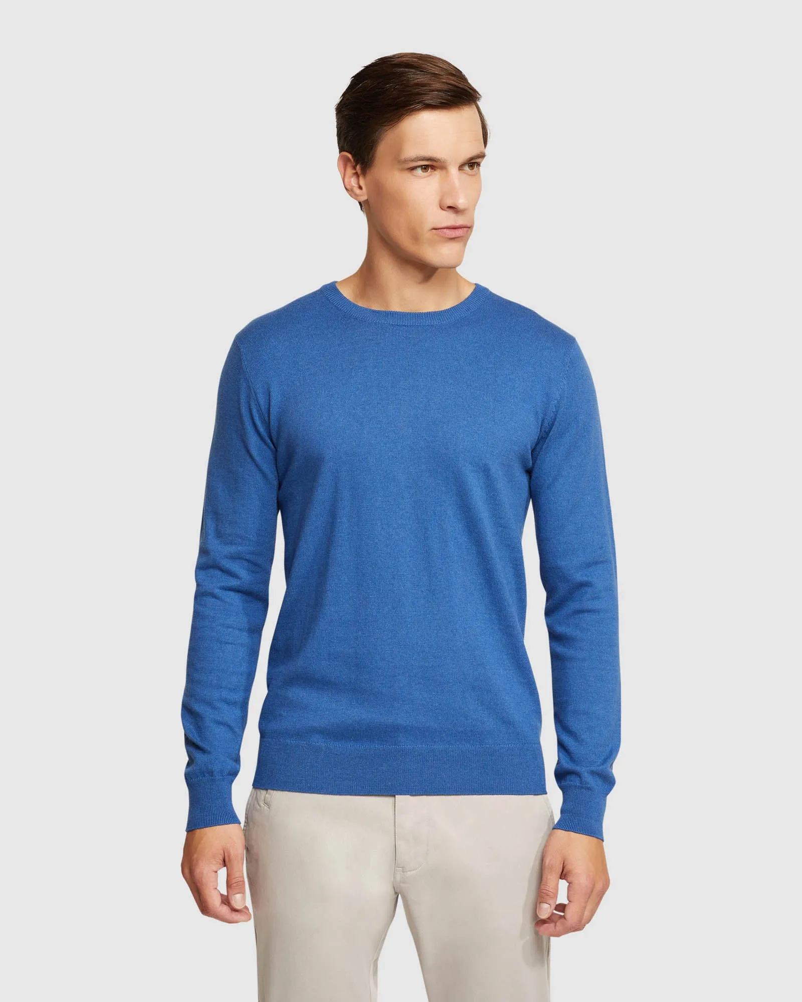 Crew Neck Cotton Cashmere Pullvr
