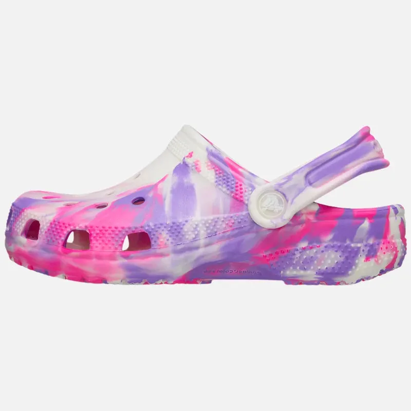 Crocs Classic Glow Marbled Clog Kids - Pink Crush Multi