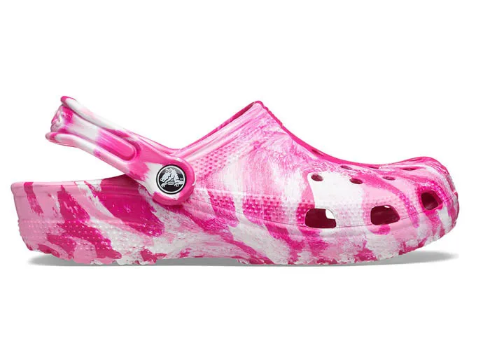 Crocs Unisex Classic Marbled Clogs - Candy Pink