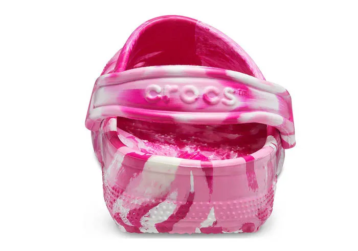 Crocs Unisex Classic Marbled Clogs - Candy Pink