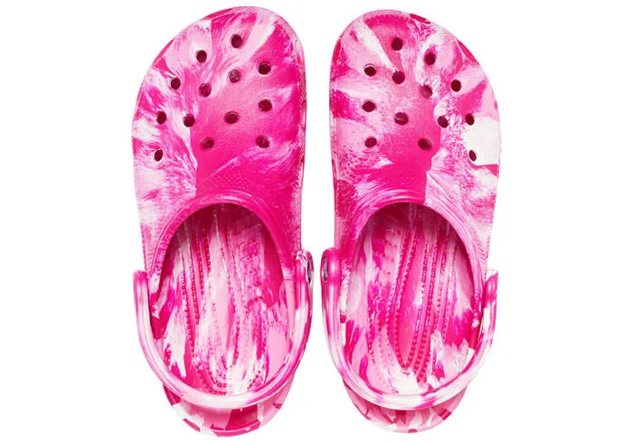 Crocs Unisex Classic Marbled Clogs - Candy Pink