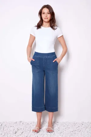 Cropped Wide Leg - Denim Blue