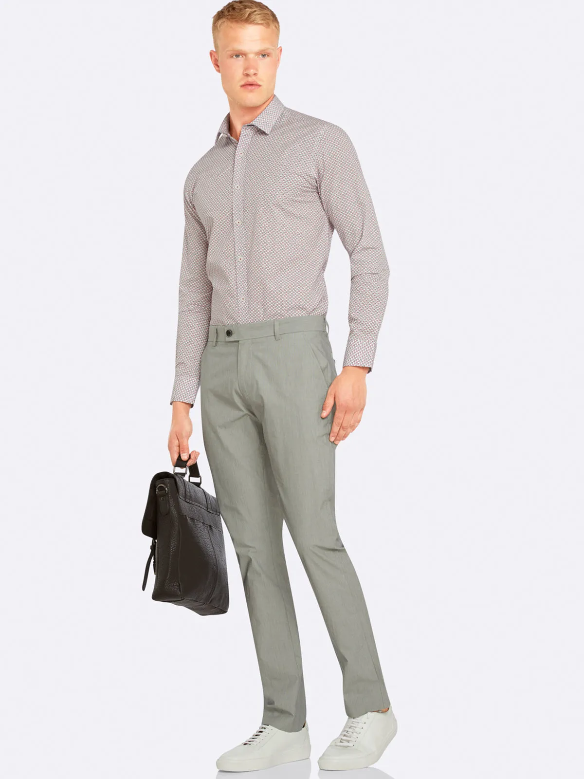 Feather Stripe Slim Leg Trousers