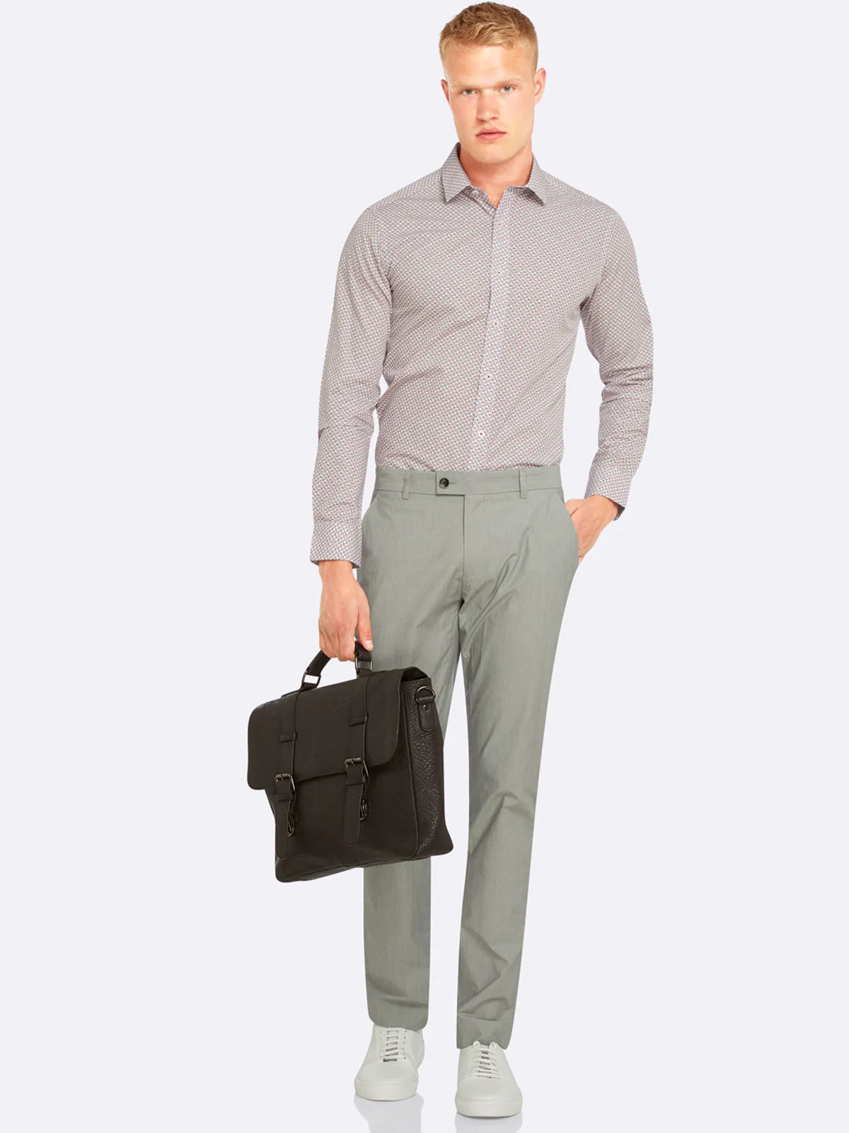 Feather Stripe Slim Leg Trousers