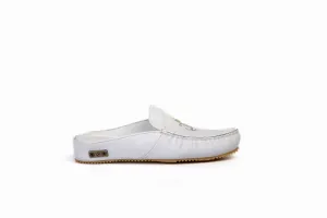 FOOT FEDERATION MARINE MOC-TOE MEN'S LEATHER SLIPPER WHITE