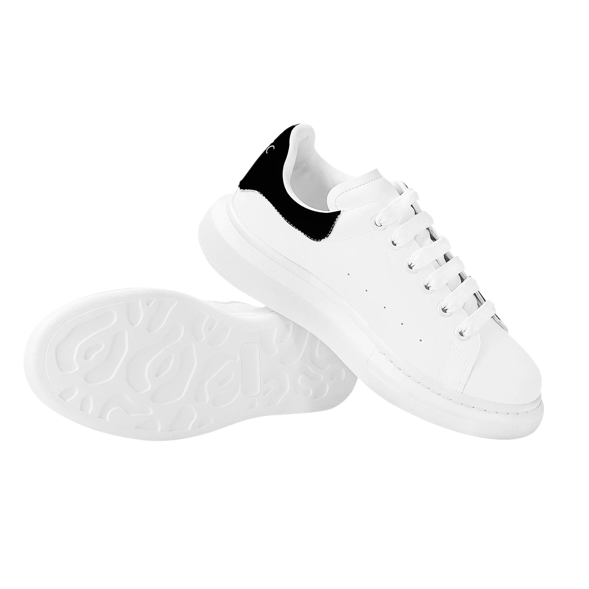 ICONIC Heightening Low Top Shoes - White - BLACK ACCENTS