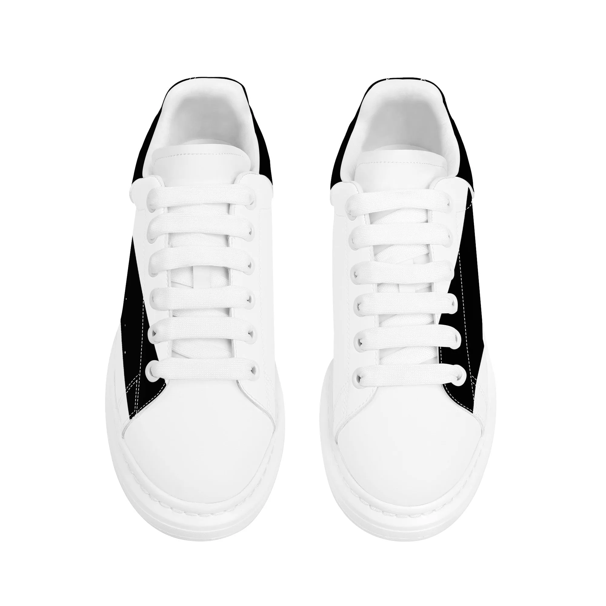 ICONIC Heightening Low Top Shoes - White - BLACK ACCENTS