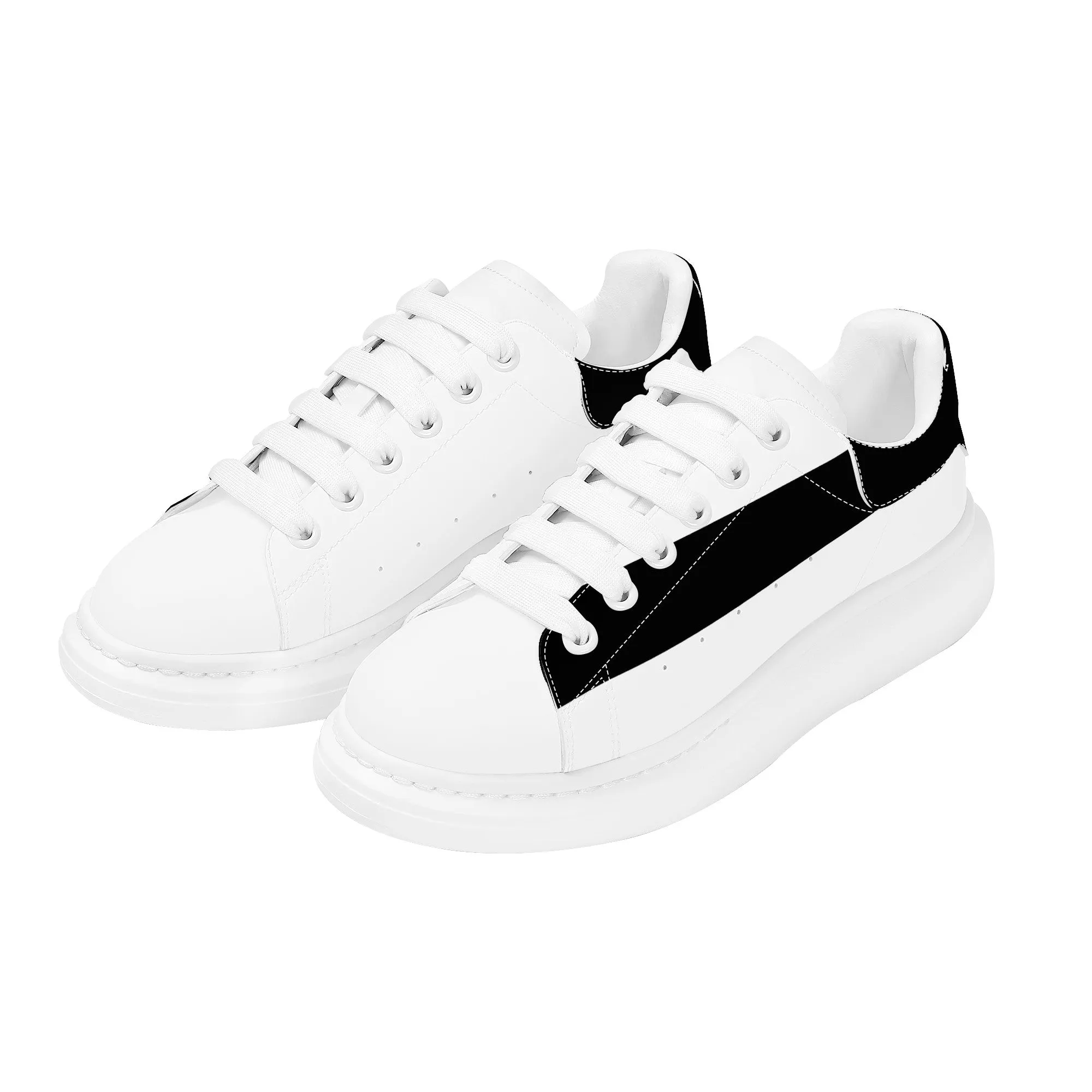 ICONIC Heightening Low Top Shoes - White - BLACK ACCENTS