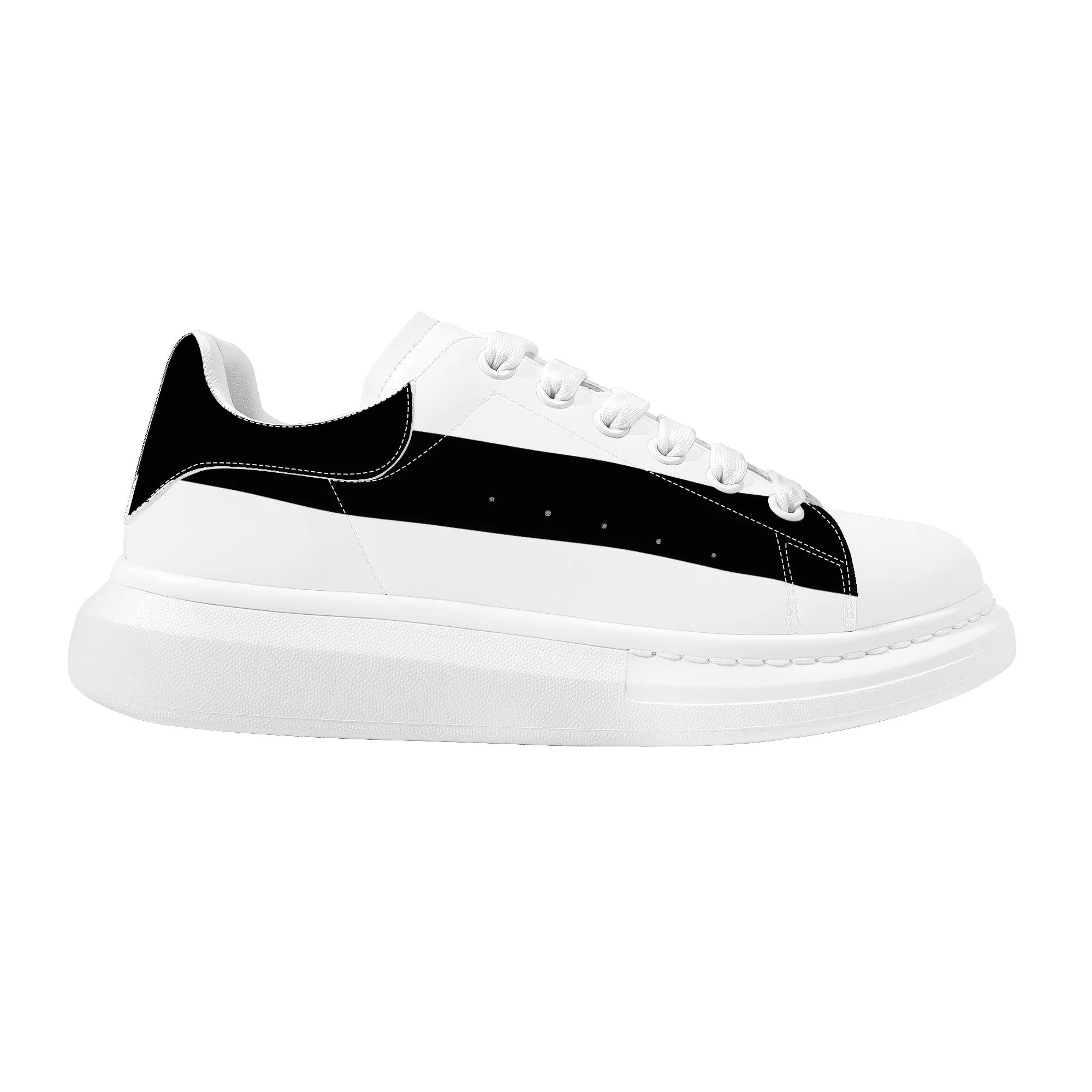 ICONIC Heightening Low Top Shoes - White - BLACK ACCENTS