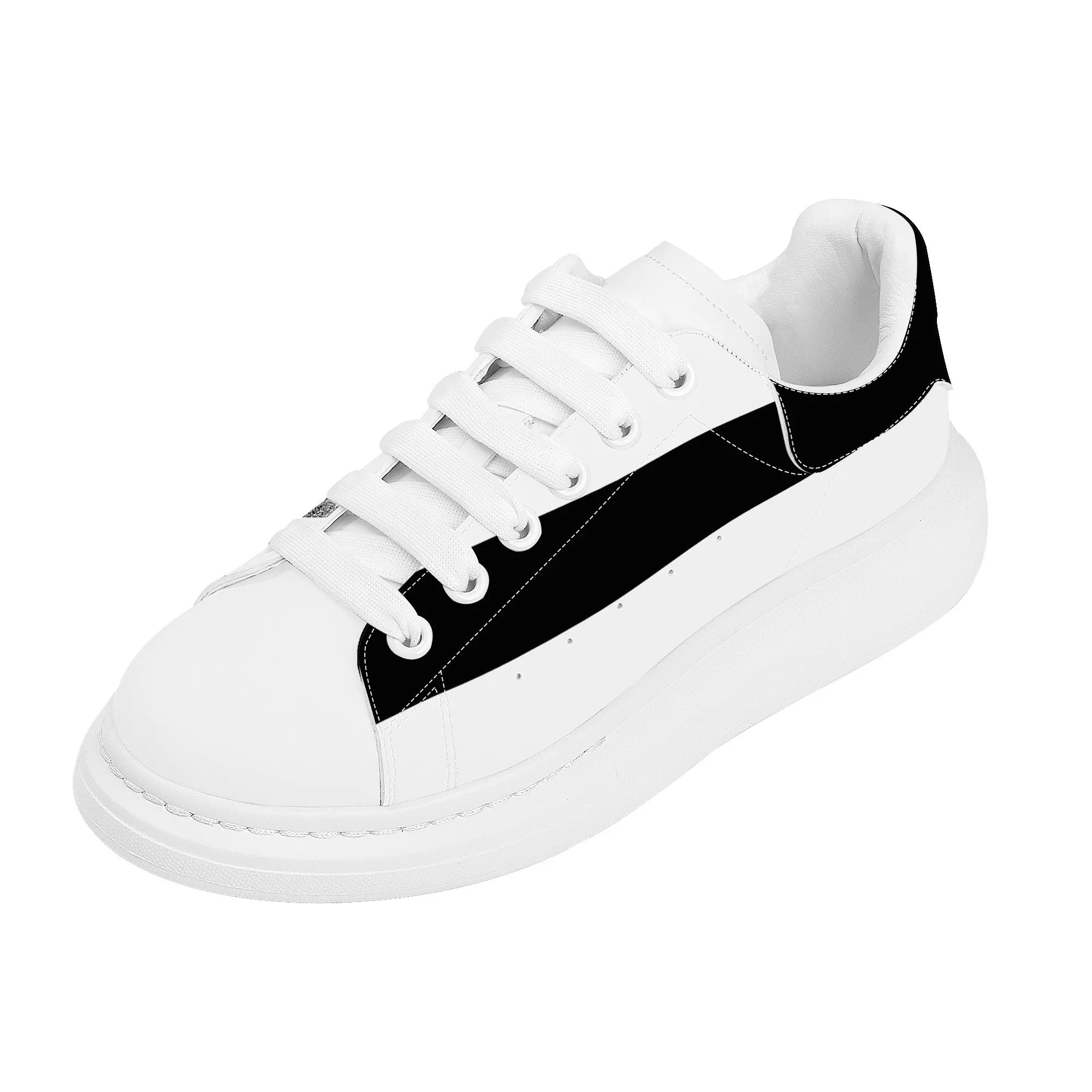 ICONIC Heightening Low Top Shoes - White - BLACK ACCENTS