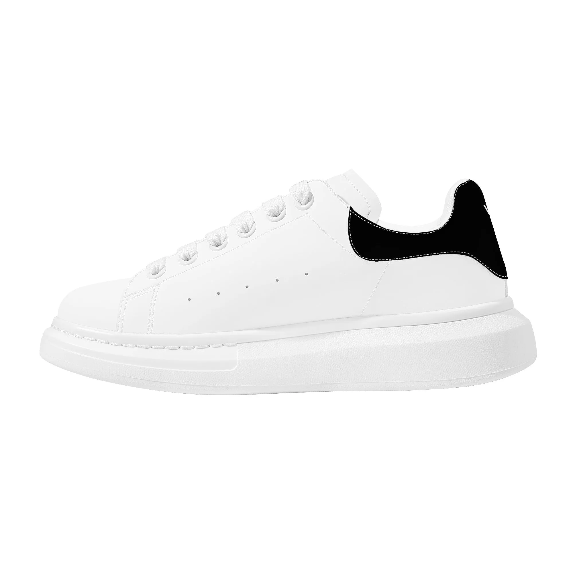 ICONIC Heightening Low Top Shoes - White - BLACK ACCENTS