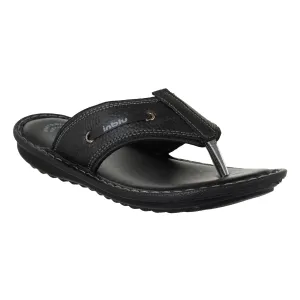 Inblu Men Black Thong Style Flip-Flop with Textured Upper (AP75_BLACK)