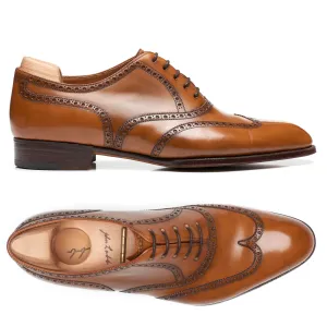JOHN LOBB Paris Bespoke Cognac Calf Brogue Wingtip Oxford Shoes UK 7.5 US 8.5