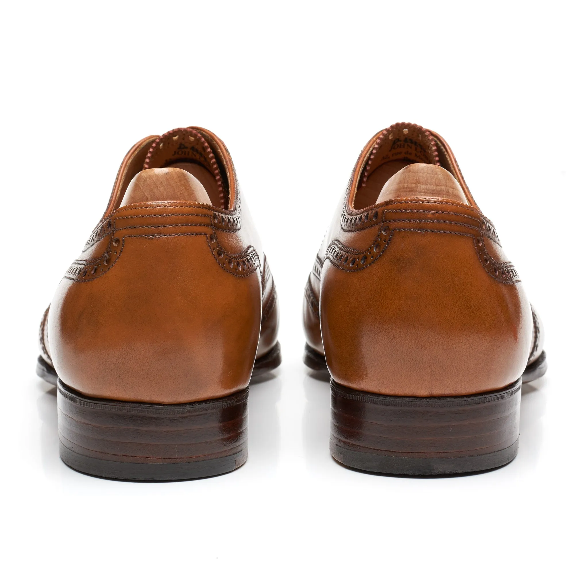 JOHN LOBB Paris Bespoke Cognac Calf Brogue Wingtip Oxford Shoes UK 7.5 US 8.5