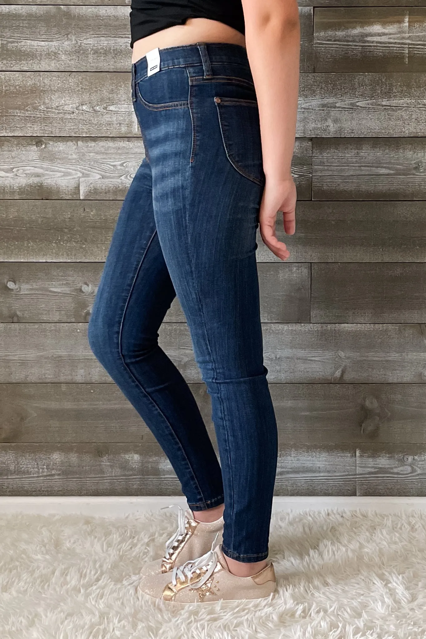 Judy Blue High Waist Patch Pocket Pull On Skinny Jeans