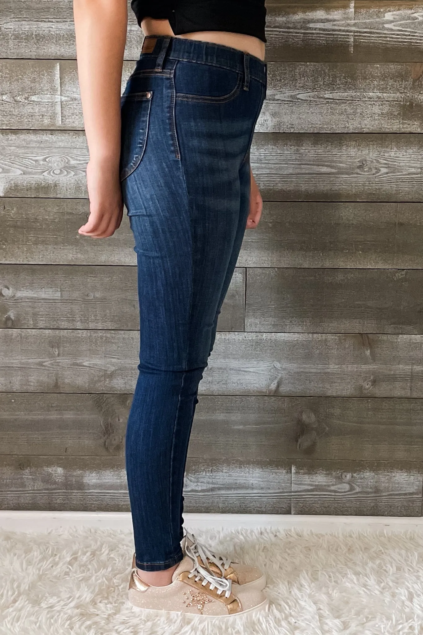 Judy Blue High Waist Patch Pocket Pull On Skinny Jeans