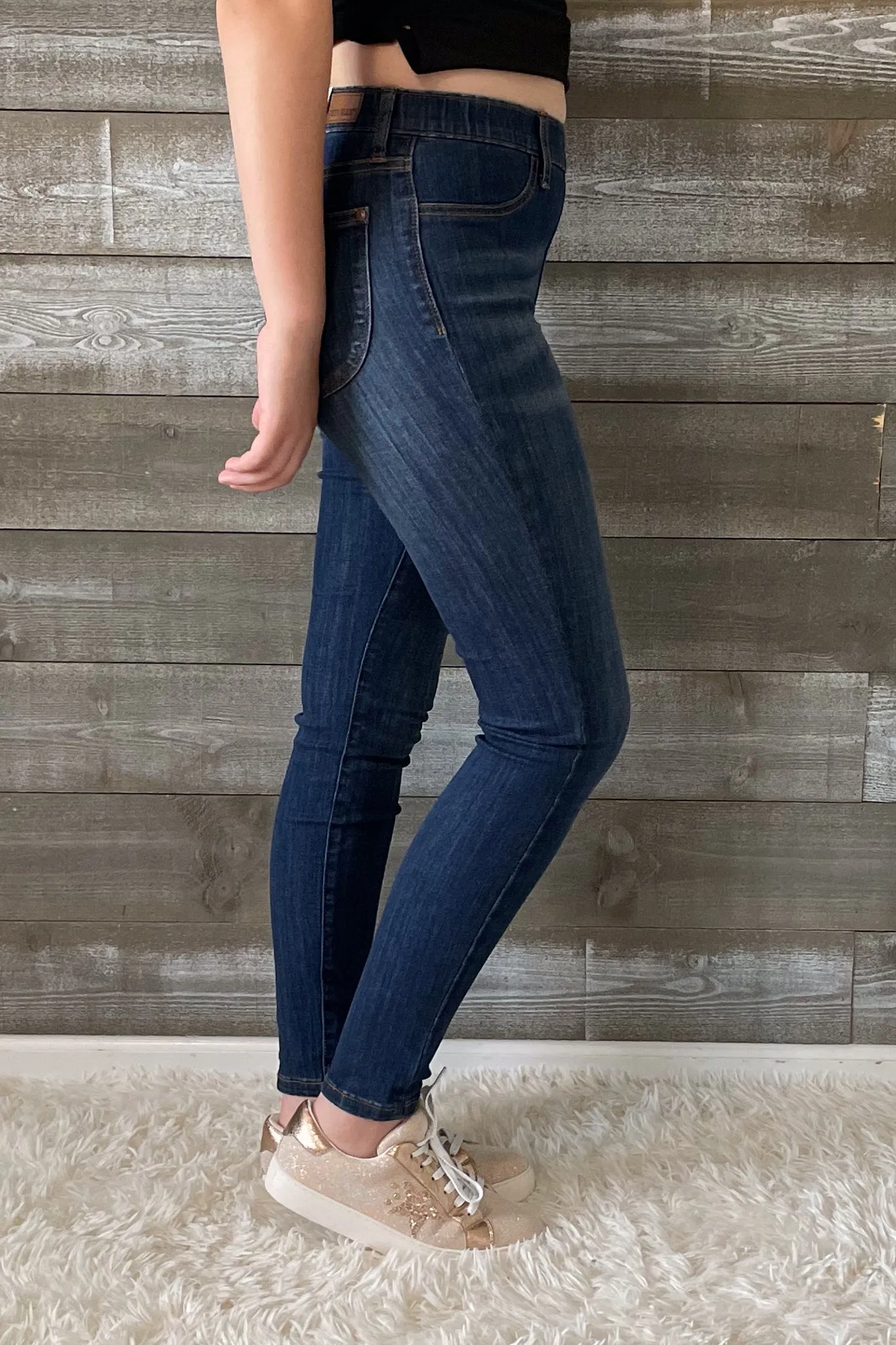 Judy Blue High Waist Patch Pocket Pull On Skinny Jeans